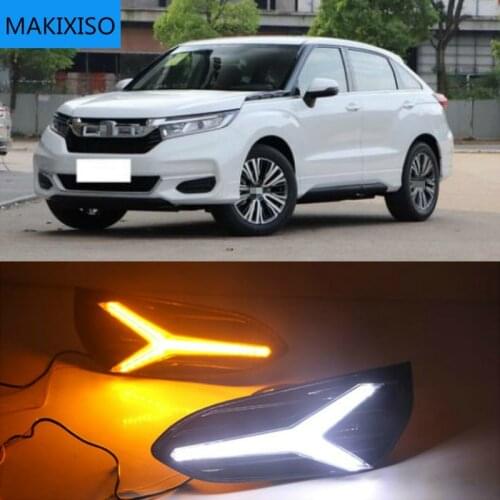 1 Set DRL Daytime Running Lights Daylight 12V ABS Fog Lamp Cover With Turn Yellow Signal Light For Honda AVANCIER 2020