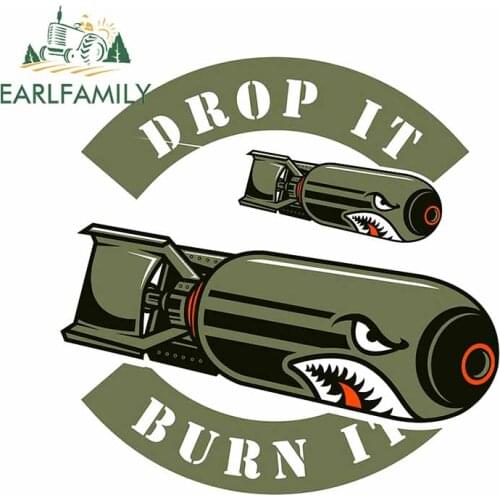EARLFAMILY 13cm for Bomb Drop It Burn It Anime VAN Decal Scratch-Proof Trunk Car Stickers Occlusion Scratch Car Styling