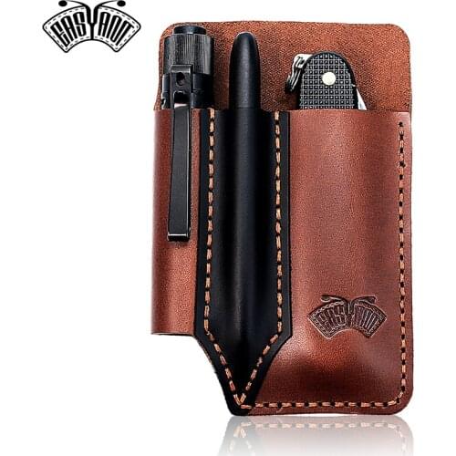 EASYANT Pocket Organizer Leather Knife Sheath Handmade EDC Tool Pouch Multitool Accessoires