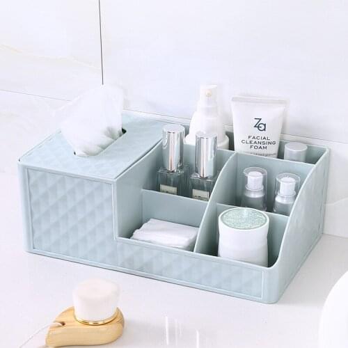 Large Capacity Cosmetic Storage Box Makeup Organizer Polish Tissue box Container Desktop Sundries Remote Control Storage Box