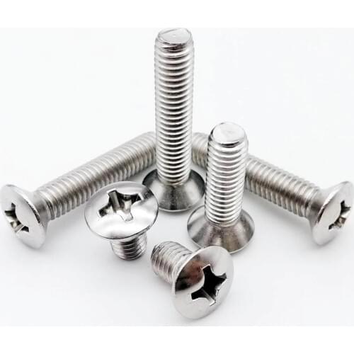 M2 M2.5 M3 M4 M5 M6 A2 304 Stainless Steel Cross Recess Phillips Countersunk Head Screw Half Raised Countersunk Head Screw Bolt