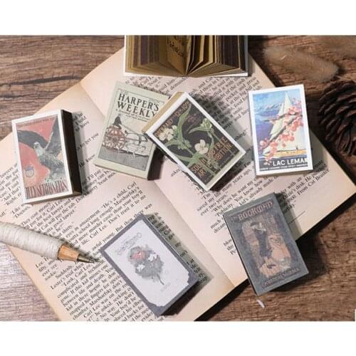 W3JD 122 Sheet Mini Memo Pad Retro Matchbox Style Notebook Notepad School Stationery