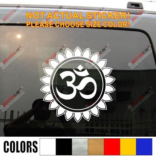 Om Symbol Decal Sticker Yoga Lotus Hindu Hinduism Buddhism Aum Car Vinyl die cut no background