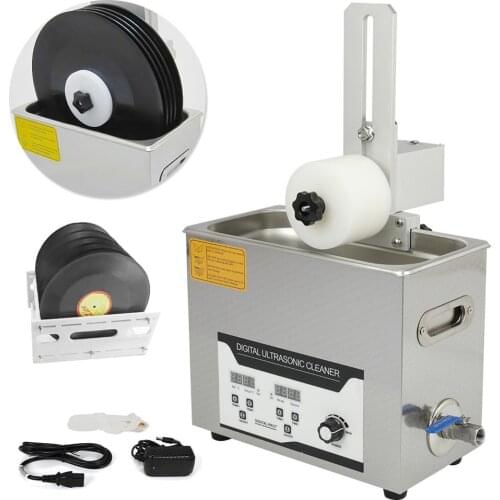 6L Liftable Ultrasonic Vinyl Record Cleaner LP Album Disc Cleaner Deep Washing Cleaning Machine with Drying Rack