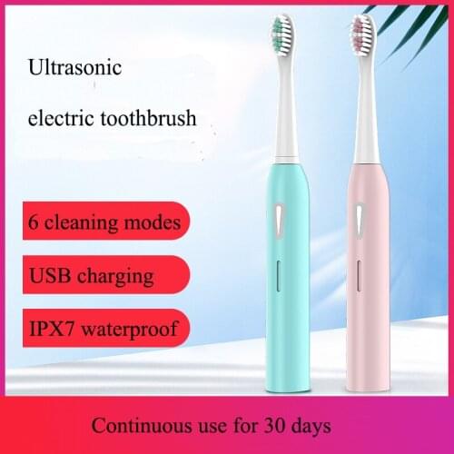 Electric Sonic Toothbrush USB Charge Rechargeable Adult Waterproof Electronic Tooth 4 Brushes Heads Ultrasonic Tooth Cleaner