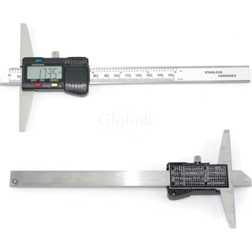 Depth Vernier Caliper Micrometer 150 mm 6'' Digital Vernier Caliper Stainless Steel Digital Electric Digital Depth Gauge