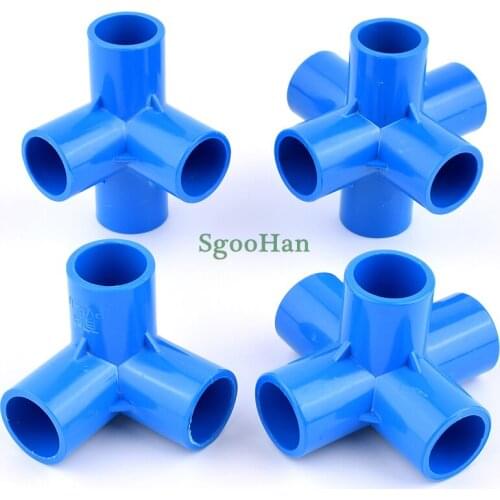 Big Size Blue ID 50mm 3/4/5/6 Way PVC Pipe Fish Tank Connector Hydroponic Frame Coupler Adapter Tube DIY Shelf Joints Fittings