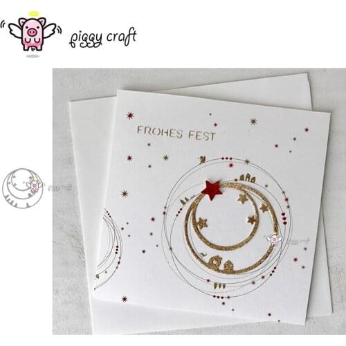 Piggy Craft metal cutting dies cut die mold Star house tree bow ring Scrapbook paper craft album card punch knife art cutter die