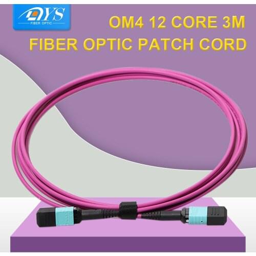 12Core Type B,MM,OM4,B Type,3.0mm LSZH Mini Round Cable MPO/UPC Female to MPO Female Elite 3M Fiber Optic Patch Cord
