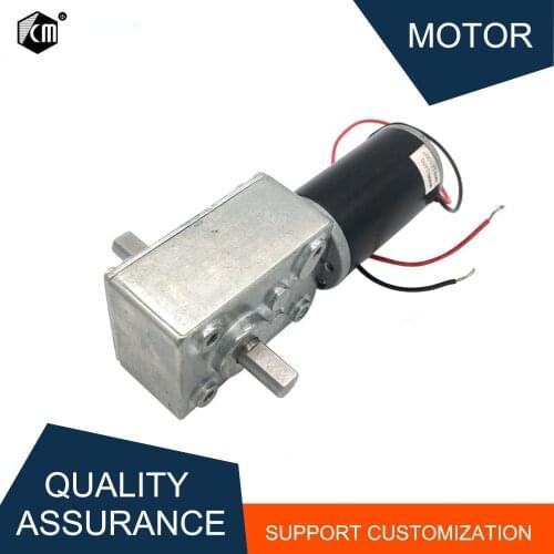 12V 24V Double Shaft Worm DC Gear Motor High Torque Gears box Mini Turbine Worm Reducer Reversible Advertising Board