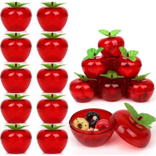 20 Pack Apple Container Christmas Wedding Party Plastic Apples Christmas Tree Xmas Decor Fruit Ornament Favors For Kids