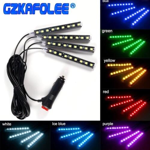 Gzkafolee 4pcs/2pcs auto led light RDL 5050SMD Decorative Lamp car light Car Interior Lighting car styling 12V
