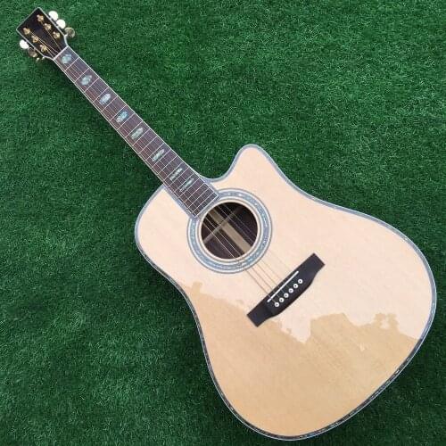 41 inches cutaway acoustic guitar solid spruce top single cut acoustic electric guitar free shipping solid top acoustic