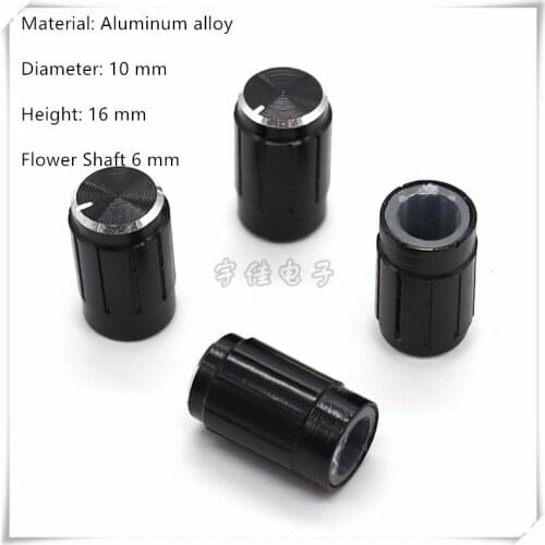 5 Piece 10×16MM Aluminum Alloy Knob Cap Potentiometer Speed Control Switch Knob Suitable For Flower Shaft 6MM