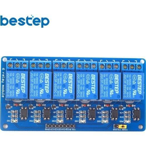 5pcs New 6 Channel Relay Module Low level triggered 5V Relay Module Board for Arduino PIC AVR MCU DSP ARM