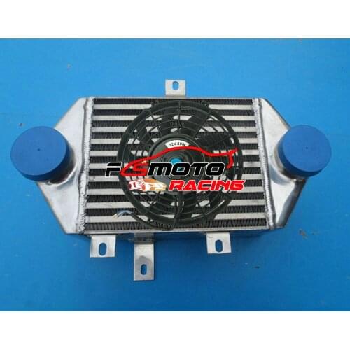 100mm Side Mount Aluminum Intercooler +FAN For Toyota MR2 SW20 3S-GTE 2.0 Turbo V6 1990-1999 2.5" Inlet & Outlet Pipe 2.0L 3SGTE