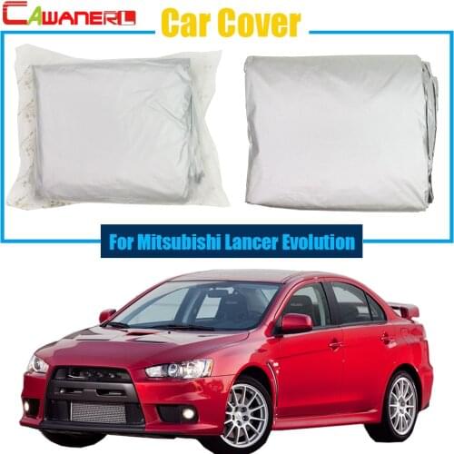 Cawanerl Car Cover Sun Shade UV Anti Sun Snow Rain Resistant Protection Cover Dustproof For Mitsubishi Lancer Evolution