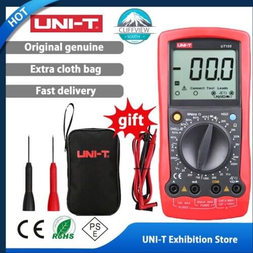 UNI-T UT105 Automobile Multimeter Handheld Automotive Multipurpose Meters Manual Range AC DC Diode Test