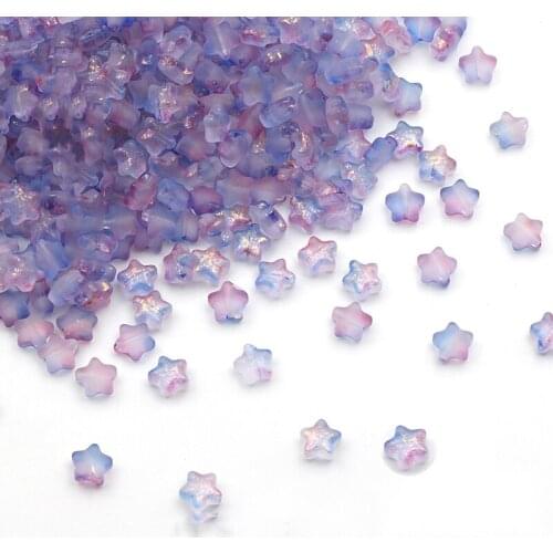 20pcs 8mm Stars Shape Beads Rainbow Color Crystal Czech Glass Spacer Beads For Jewelry Making Handmade DIY Accessories Hairpin