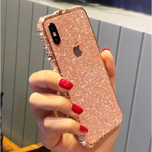 Bumper Diamond Bling Shining Cell Phone Case For Apple iPhone 11 Pro XS Max XR X 8 7 6 s 6s Plus 11Pro Women Glitter Coque Cover