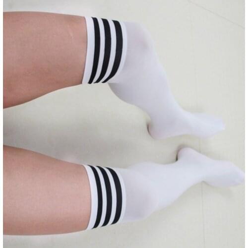 BoyFriend Stocking Student Middle Cosplay Over The Knee Striped Hosiery Exotic Apparel Man Underwear Mens Sexy Stockings