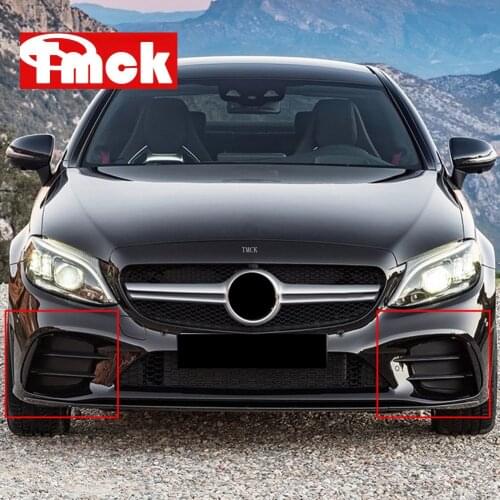 For Mercedes Benz C Class W205 C180 C260 C300 2019+ Car Front Fog Lamp Strip Trim Cover Sticker Bumper Air Intake Grille Slats