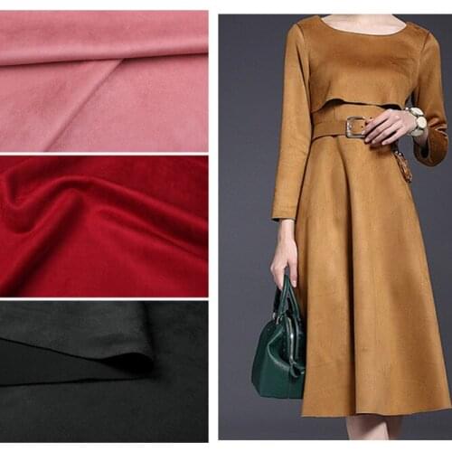 140cm*100cm Elastic knitted synthetic suede cashmere Chukou cloth pants dress high - level system fashion suede fabrics wholesal