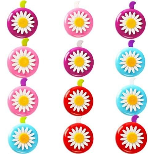 55KD Kids Bike Bell with Plastic Flower, Handlebar Bicycle Bell for Girls & Boys, Fits for Kids Bikes with 22-23mm Handlebar