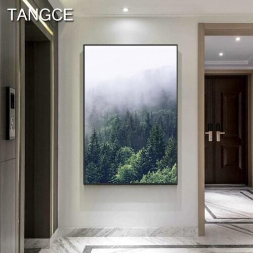 Deep In Forest White Fog Canvas Painting Photograph Print Poster Unique Tableau Decoration Salon for Living Room Nordic Wall Art