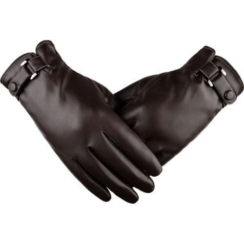 Hot Sale Men Thermal Winter Sports Leather Gloves AutumnAnd Winter Outdoor Warmth Thick Waterproof Windproof Cycling Driving