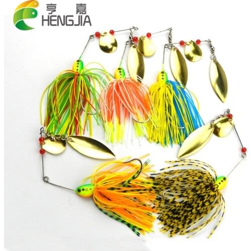 HENGJIA 5pcs 16.3G lead head metal spinner spoon buzzbaits wobbler pike carp trout catfish fishing baits pesca fishing tackles