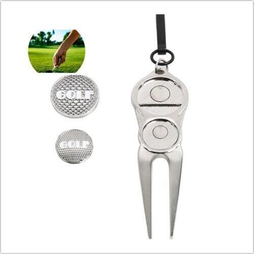 Golf train Repair Tool Ball Magnetic Alloy Marker with Hook Divot Tool Standard Tools Golf Ridge Sport Accesories