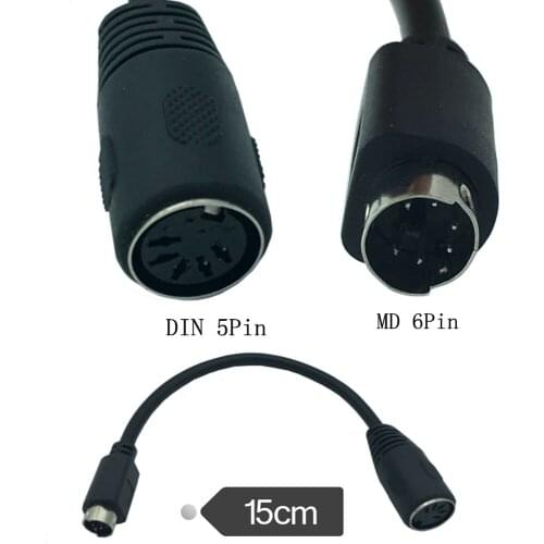 PS2 DIN5 Female to MD6 Male cable 15cm