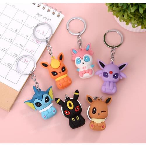Pokemon Cute Cartoon Anime Ibrahimovic Family Keychain Cartoon Decor Schoolbag Car Key Chain Pendant Gift Purse Accessories