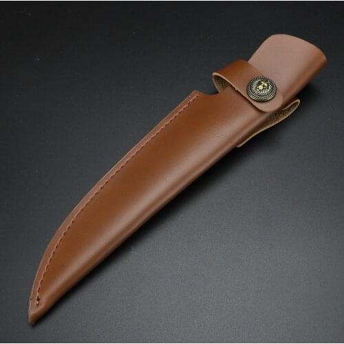 Leather Knife Sheath with Waist Belt Buckle Pocket Multi-function Tool Protective Cover Leather Sheath Belt Scabbard Pocket