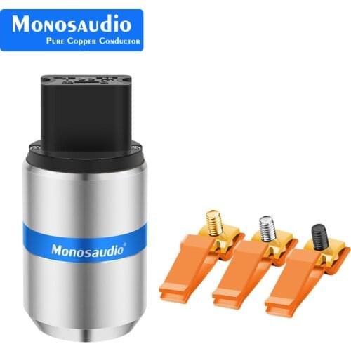 Monosaudio F126 C19 Pure Copper IEC Female Connector Plug 20A AC Power IEC Connector Plug for 8MM Supply Cable Wire