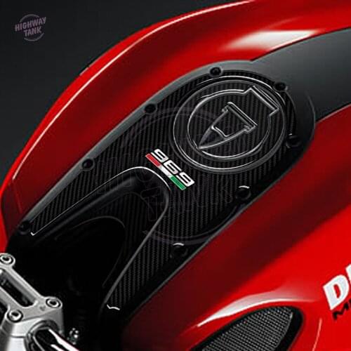 Motorcycle Fuel Gas Cap Stickers Tank Pad Protection Case for Ducati Monster 696 2008-2014 3D Carbon-look
