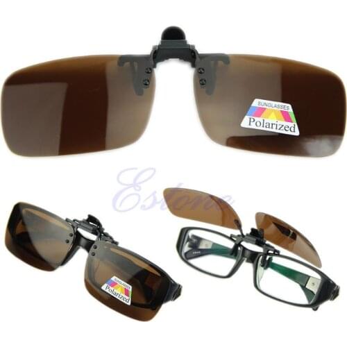 Driving glasses polarized day and night vision clip-on flip lens sunglasses, fashionable unisex