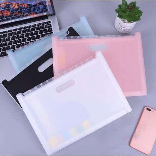 Plastic Expanding File Folder Classification Test Paper Document Resume Office Supplies A4 File Organizer Bag Large Capacity