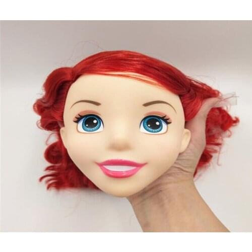 Rare Cute Big Red Hair Doll Head Mermaid Doll Head Girl Play House DIY Toy Children Birthday Gift