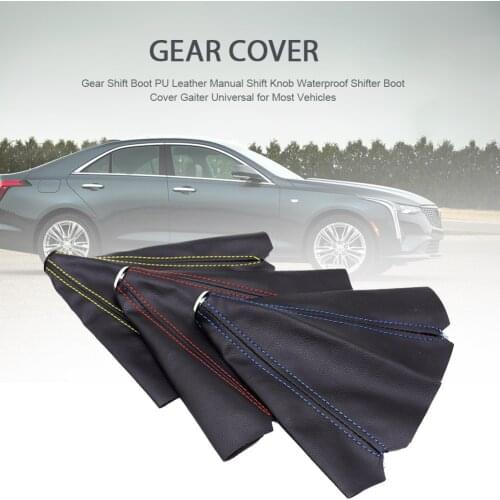 Gear Shift Boot PU Leather Manual Shift Knob Waterproof Shifter Boot Cover Gaiter Universal For Most Vehicles Auto Accessories