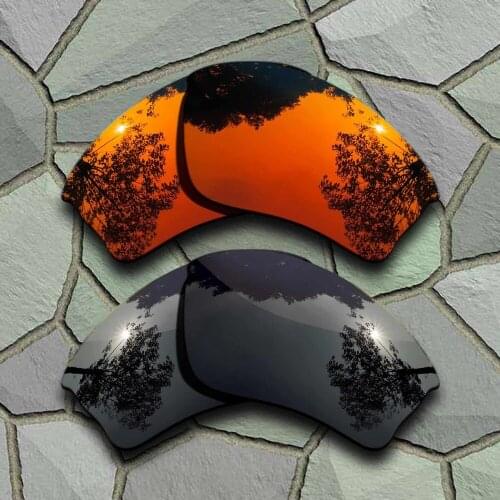 Grey Black&Red Orange Sunglasses Polarized Replacement Lenses for Oakley Half Jacket XLJ