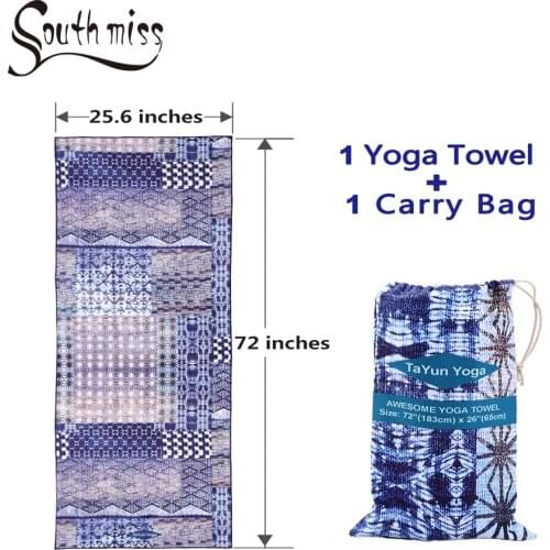 Blue Antislip Yoga Mat Cover Microfiber Fabric Quick Dry Beach towel with Bag Travel Hiking Camp Gym Blanket Newly
