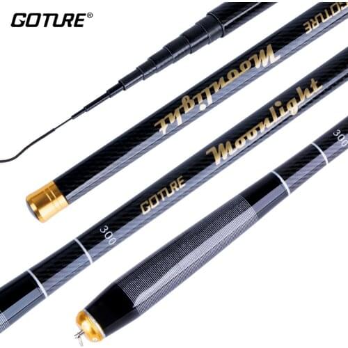 Goture Super Light Portable 24T Carbon Fiber Hand Fishing Pole 1.8m/2.1m/2.7m/3.0m/3.6m Fishing Tackle Stream Rod For Fishing
