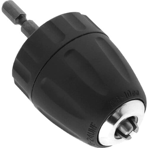 Drill Chuck 0.8-10mm Self-locking Drill Chuck Impact Hammer Conversion Drill Bit Holder with Round Handle Connecting Rod