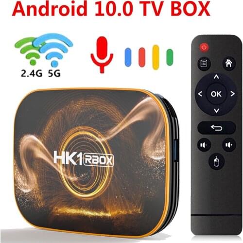 TEKASMI HK1 RBOX Smart TV Box Android 10 Rockchip RK3318 4GB 64GB 32GB H.265 2.4G 5GHz Wifi Bluetooth 4K Set TOP BOX 2GB 16GB
