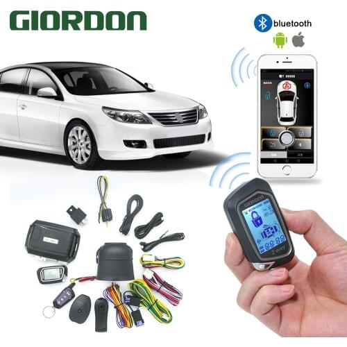 Universal car accessories Russian Version Two Way Car Alarm System with Engine Start LCD Remote Control Key Fob