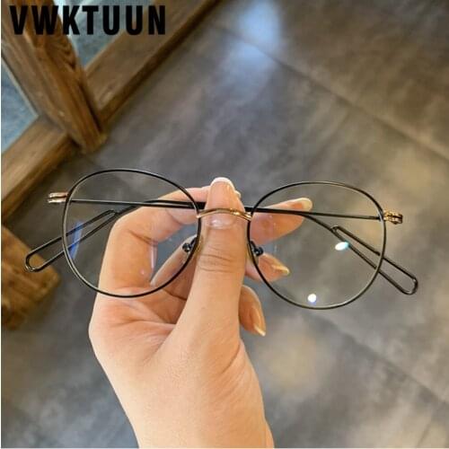 VWKTUUN Anti Blue Light Ray Glasses Round Glasses Frames Mens Optical Thin Alloy Frame Prescription Glasses Frames