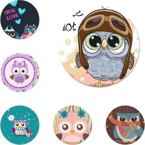 Cute Owl Icons Pins Badge Decoration Brooches Metal Badges For Clothes Backpack Decoration 58mm