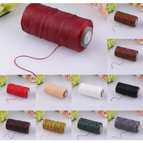 1 Spool 200m 1mm Polyester Flat Waxed Thread for Leather Sewing, Shoe Clothes Repair